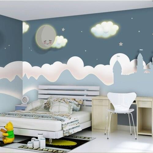 3D Nordic ins style mural cartoon theme childrens room toy room Girl Bedroom Castle background wall decoration wallpaper
