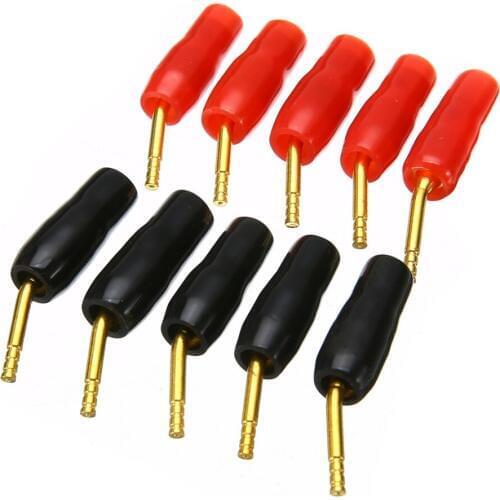 5 pairs 2mm Gold Plated Banana Wire Pin Plug Professional Pin Plug Speaker Connector Adapter Hifi Speaker Mayitr