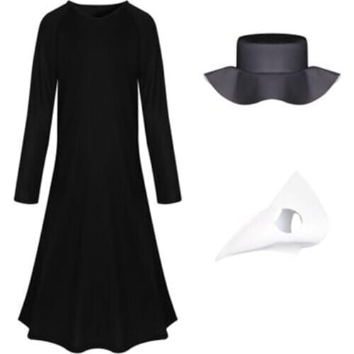 Anime Cartoon Black Cat Halloween Cosplay Costumes Horror Funny Steampunk Plague Doctor Bird Kids Children Halloween Gift