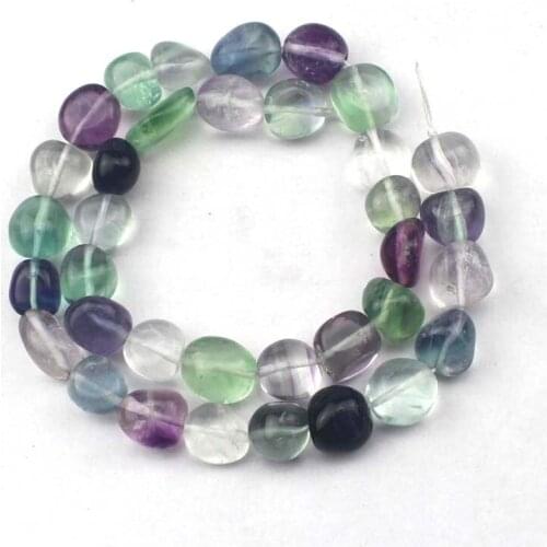 Freeform natural fluorite beads natural GEM stone beads DIY loose beads for jewelry making strand 15" wholesale
