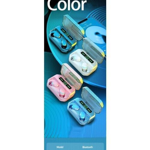 Bluetooth 5.0 two ear sports headset 2200ma charging box wireless 9D stereo waterproof with microphone super long standby