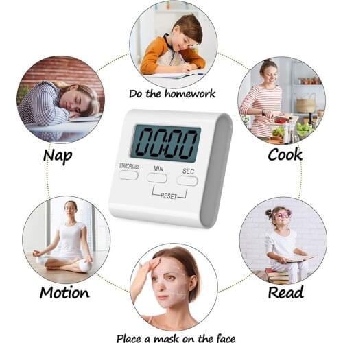 T01 Digital Timer LCD Display Sleep Stopwatch Countdown Cooking Baking Alarm Reminder Clock for Kitchen Gym Daily Life Timing
