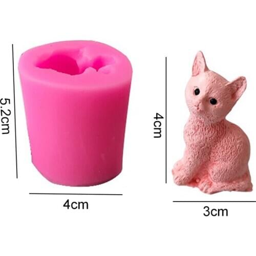 DIY Lovley Small Cat Candle Mold 3D Craft Soap Resin Clay Molds Candy Chocolate Gumpaste Mould Cake Decorating Tools