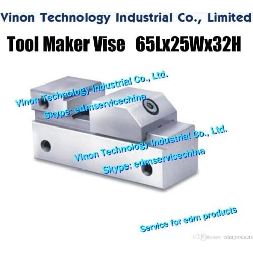 Edm Tool Maker Vise (Small) Max Open:0-20mm (L=65,W=25,H=32), Wire Cut EDM Toolmaker Vise 1 inch Jaw Opening 20mm for wire-cut