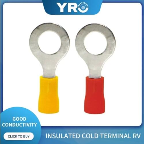 European style RV1.25-6 round cold-pressed terminal, pre-insulated copper nose, RVO type crimping lug lug 1000PCS