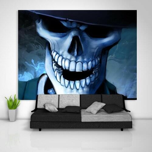 Skull Painting Tapestry Art Wall Hanging Sofa Table Bed Cover Home Decor