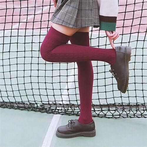 Over Knee Socks Women Sexy Stockings Female Thigh High Cotton Socks Autumn Winter Extra Long Japan Style Fashion Soft Warm Socks