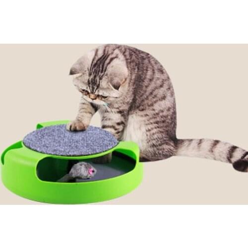 ABS Plastic Cat Kitten Toys with Moving Mouse Inside Roped Funny Faux Mouse Play Toys Gatos for Kids & Cat Green Cat Supplies