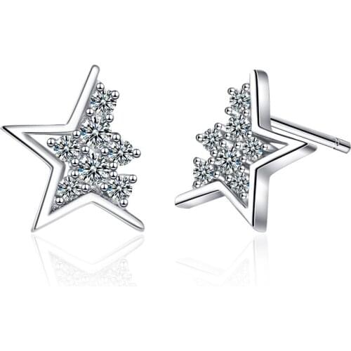 Diamond-encrusted Star Studded Female Korean Version Simple Small Five-pointed Star Ear Jewelry Gifts for Women