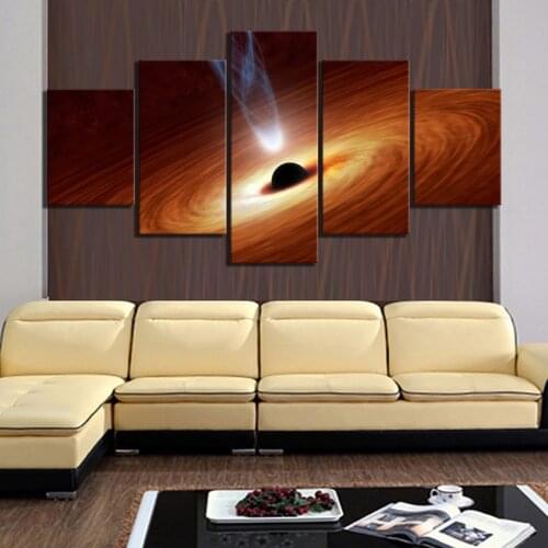 Canvas Painting Prints Home Decor 5 Panel Supermassive Black Hole Wall Artwork Modular Pictures Posters Bedroom