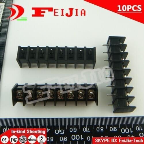 10PCS 25-7.62-8P / 25 7.62mm 8Pin Barrier Terminal Block Screw Terminal Block Pitch 7.62mm Terminal Block Free Shipping