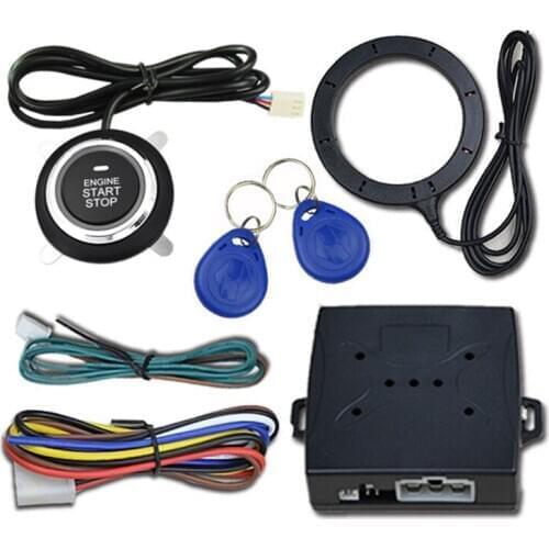 Engine Push Start Stop Power Button Keyless Entry System RFID Lock Car Burglar Alarm With Autostart Ignition Starter Immobilizer