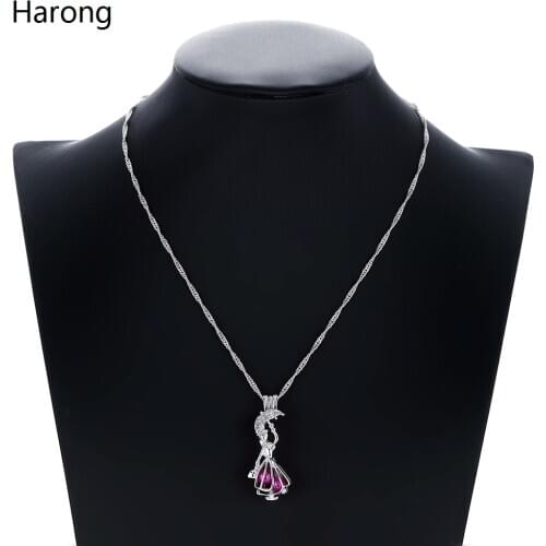 Fashion High Quality Pearl Necklace Bird Cage Beads Detachable Cute Pink Concert Necklaces For Woman Gift Jewelry Accessories