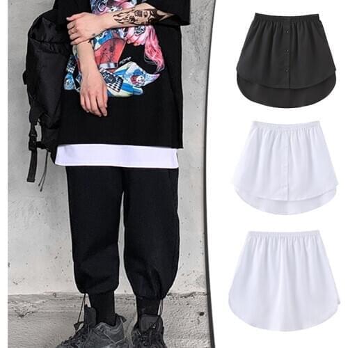 Fashion Womens Adjustable Layering Fake Tops Lower Sweep Skirts Half-Length Splitting Mini Skirt For Shirt Extenders Ropa Mujer