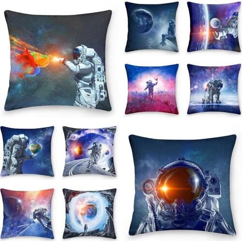 Spaceman Cushion Cover Astronaut Pillowcase Galaxy Decorative Pillow Sofa Pillowcase Cushions Pillowcover Home Decor