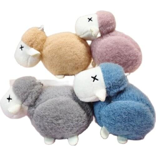 New 20pcs/lot New Cartoon Lamb Keychain Small Pendant Cute Animal Sheep Plush Toy Gifts