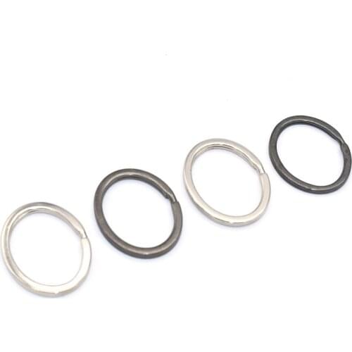 Oval Key Rings Key Chain Ring Split Ring Flat Hang Chain Rings Key Chain Charm Clasp Supplie for Key Chain Making Key Fob diy