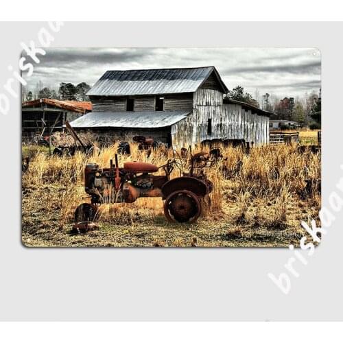 Old Farm Poster Metal Plaque Cinema Living Room Wall Plaque Funny Cinema Tin sign Poster