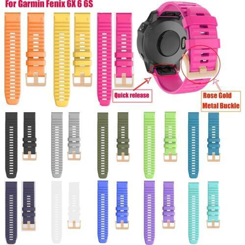 20 22 26mm Quick Release QuickFit Band for Garmin Fenix 6 6X 6S 5 5X 5S Plus 3HR Silicone Strap for Forerunner 945 935 Watchband