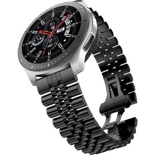 Band For Huawei Watch GT Metal Strap 46mm Samsung Galaxy Watch 3 45mm 41mm Active 2 Amazfit GTR Bip Butterfly Clasp Watchband