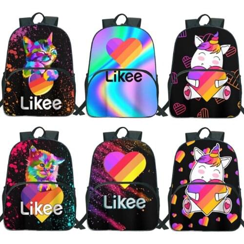 Likee Backpack Beautiful Bookbag LIKEE Video App Backpack Boys Girls School Bags Teenage Laptop Knapsack Russian Styles bag