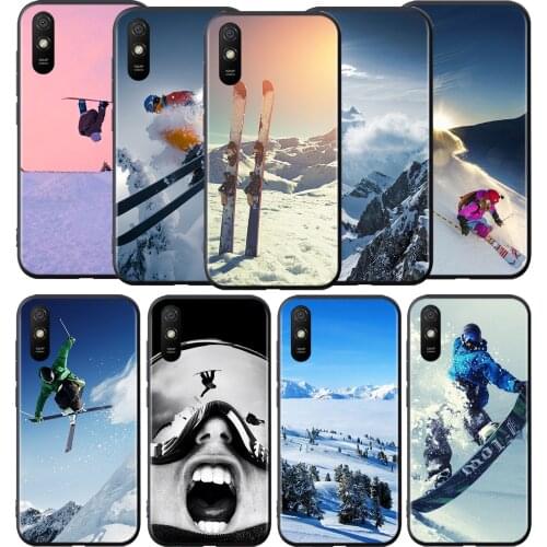 Skiing Snow Snowboard Skis Silicone Cover For Xiaomi Redmi 9 9T 9C 8 7 6 Pro 9AT 9A 8A 7A 6A S2 5 5A 4X Plus Phone Case