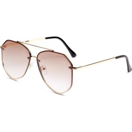 Veshion Men Flat Top Sunglasses Women Metal Frame 2021 Summer Women Clear Lens Sun Glasses for Men Uv400 Blue Pink Purple