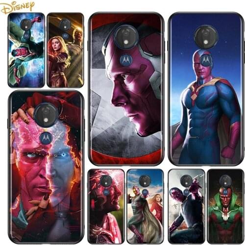 Vision marvel hero for Motorola G9 G8 G E7 E6 One Play Marco Hyper Fusion Stylus Power Edge Plus Soft Black Phone Case