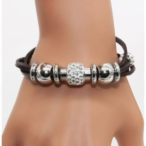 Wbo417 new multilayer high quality cowhide magnetic clasp bracelets bracelets foreign trade act the role ofing is tasted