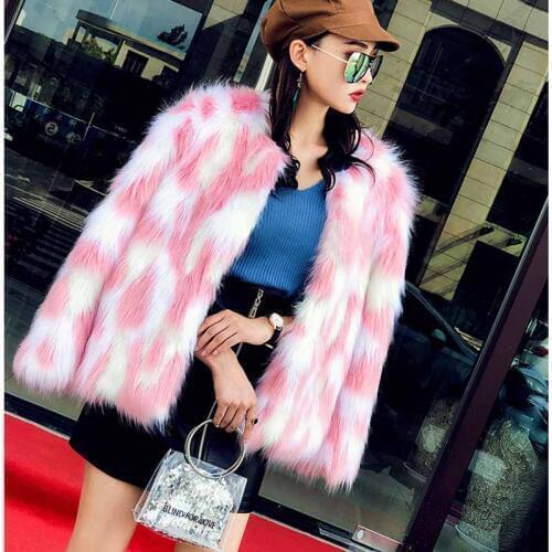 Fur & Faux Fur Fake fox Casual Fur Coat Female 2021 New Autumn Winter Fashion Lamb Fur wool Plush Coat Women Coat NUW535