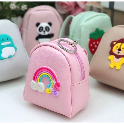1PC Casual Flamingo Mini Backpack Coin Bag Women Small Wallet Pu Keychain Purses
