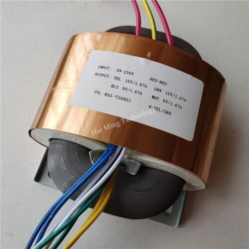 15V-0-15V 2*9V dual 15V R Core Transformer R65 custom transformer 230V copper shield Pre-decoder Power amplifier
