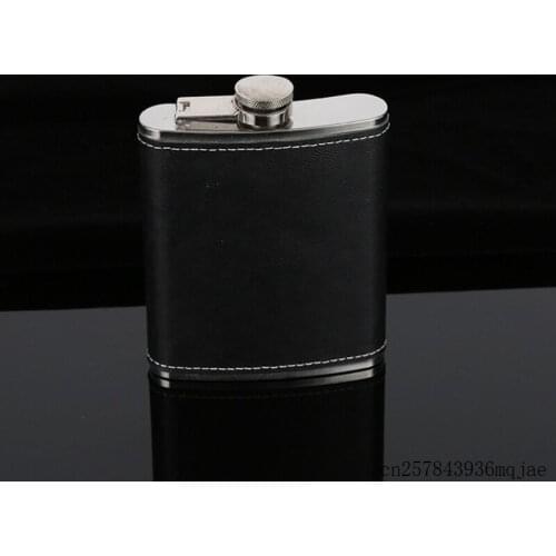 20pcs Hip Flask with Black Leather Wrapped Cover Leak Proof Flasks with Funnels Stainless Steel