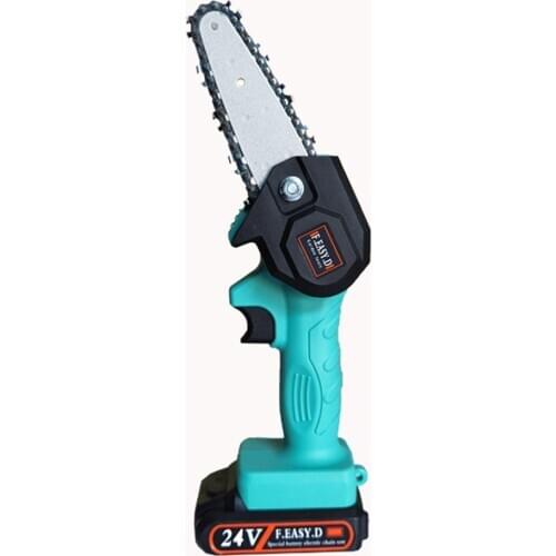 24V Portable Electric Pruning Saw One-Hand Mini Chainsaw Woodworking Garden Logging Tools Rechargeable Adjustable Cutting Speed