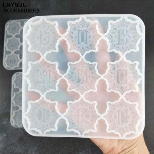 3pcs/26 English Alphabet Mandala Silicone Mold for Resin Alphabet Keychain Epoxy Resin Mold DIY Jewelry Brooch Pendant Mold
