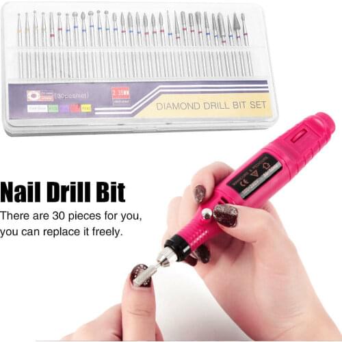 30Pc/Set High Quality Carbide Ceramic Nail Drill Bits Set of Milling Cutter Manicure Machine Nail Bits for Electric Drill