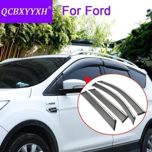4pcs Car Styling Awnings Shelter Window Visors Rain Eyebrow For Ford Focus Fiesta Mondeo Kuga Ecosport Explorer Everest EDGE