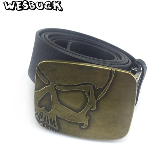 5 PCS MOQ WesBuck Brand Skull Big Belt Buckles Zinc Alloy belt buckle Western Belt Head
