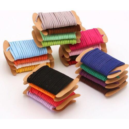 5 yards / 3x1.5mm flat bottom artificial suede woven Korean velvet leather handmade beaded bracelet jewelry production line rope