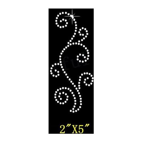 Free Shipping Swirl Border Design Rhinestone Diamante Transfer Hotfix Iron on Applique with Free Gift for Dress