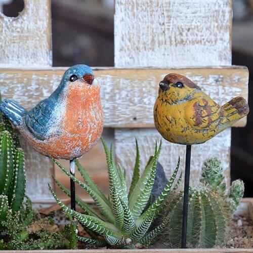 Concrete Handicraft Retro Decorative Garden Decor Stakes Birds