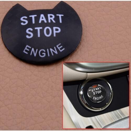 Black Car Plastic Carbon Fiber Style Engine Start Stop Push Button Trim Cover Fit for Infiniti Q50 Q60 Nissan Teana