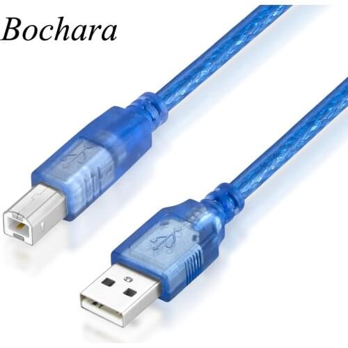 Bochara USB 2.0 Printer Cable Type A Male to Type B Male Dual Shielding(Foil+Braided) High Speed 30cm 50cm 100cm