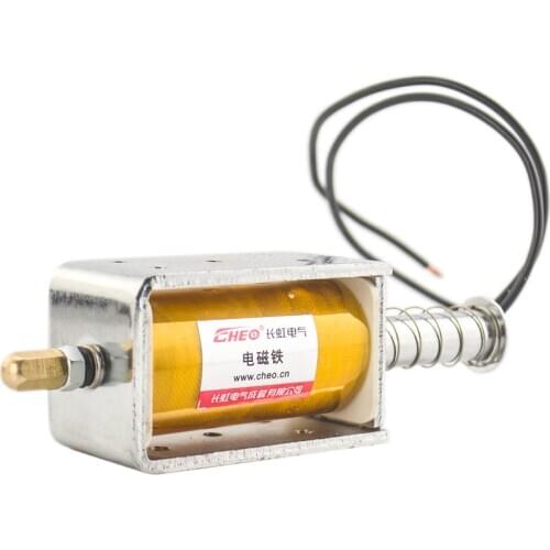 Push-pull electromagnet AC220V impact type 34mm long stroke DC12V24V copper coil automatic reset