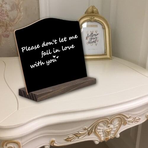 Double-Side Small Blackboard Home Decoration Ornaments Coffee Shop Bar Message Board Wooden Crafts