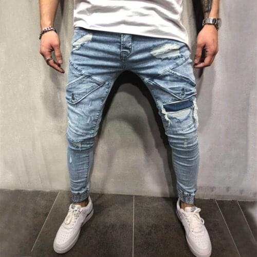 Jeans For Men 2021 Casual Skinny Jeans Pocket Sports Long Denim Pants Casual Business Denim Trousers