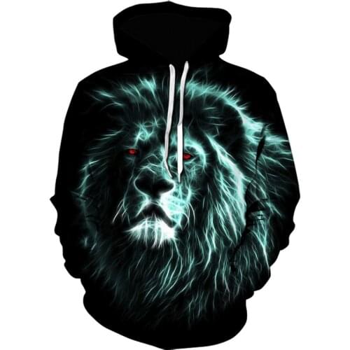 3D print Animal lion Pattern hoodies Fashion harajuku Pullover Unisex clothing Long sleeve Casual Funny mens Hoodie cool tops