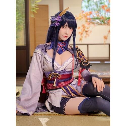 Game Genshin Impact Raiden Shogun Cosplay Costume Sexy Women Uniform Dress Halloween Carnival Uniforms Kimono Custom Made