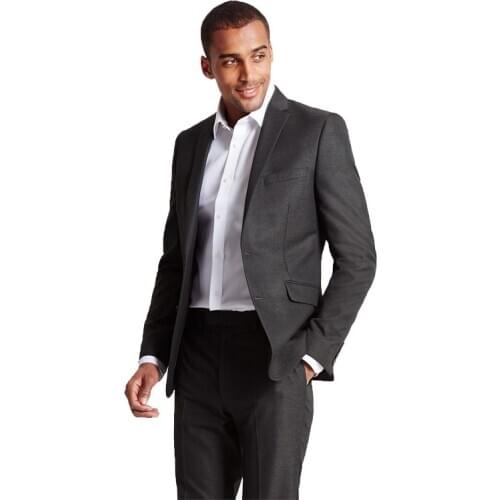 Handsome Groomsmen Notch Lapel Groom Tuxedos Mens Wedding Dress Man Jacket Blazer Prom Dinner (Jacket+Pants+Tie) A100
