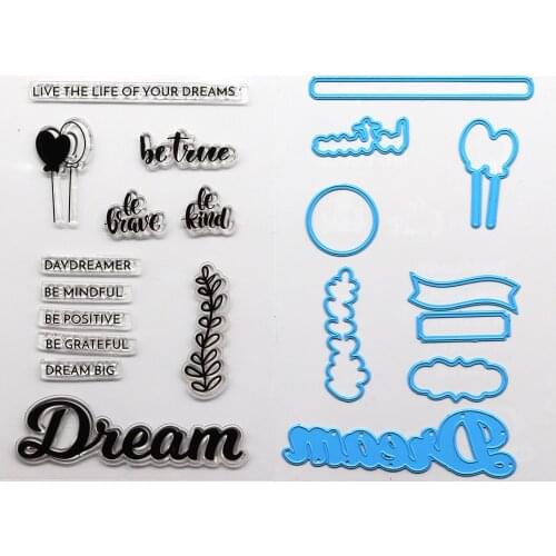 CRZCrafter Clear Stamps Seals Silicone And Matching Metal Cutting Dies Set For Scrapbooking Cardmaking Journaling Decorations